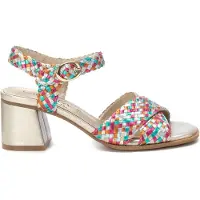 Carmela für Damen. 16219205-MULTICOLOR Leder-Sandalen 162192 mehrfarbig (40), 3 bis 5 cm, Schnalle, Lässig, Party