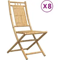 The Living Store Gartenstühle 8 Stk. Klappbar 46x66x99 cm Bambus