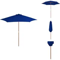 vidaXL Sonnenschirm mit Holzmast Blau 270 cm - Sonnenschirme & Sonnenschutze