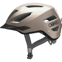 ABUS Stadthelm Pedelec 2.0 - Fahrradhelm mit Rücklicht und Regenhaube - für den Stadtverkehr - für Damen und Herren - Gold, Größe L (56-62 cm)