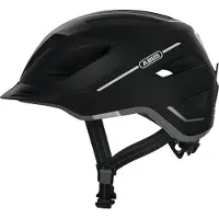 ABUS Stadthelm Pedelec 2.0 - Fahrradhelm mit Rücklicht und Regenhaube - für den Stadtverkehr - für Damen und Herren - Schwarz Matt, Größe L (56-62 cm)
