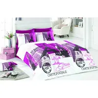 L'essentiel Maison , Paris - Lilac, Ranforce King-Size-Bettbezug-Set (EU) (ES), 100 % BAUMWOLLE RANFORCE, Weiß, 240 x 220 cm