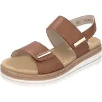Remonte Damen Sandale elegant mit glänzenden Akzenten am Klettverschluss D0Q59, Größe:40 EU, Farbe:Braun