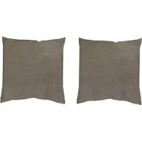 Home wohnideen Dekokissen "ELMER 2ER PACK MIT FÜLLUNG" Gr. 1, grau (taupe, unifarben), B:40cm L:40cm, Polyester, Dekokissen_Sitzkissen_Kissenhüllen, Dekokissen