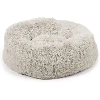 Beeztees Yali Plüsch-Donut-Bett - Hellgrau - 70 cm