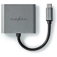Nedis CCGB64670BK01 USB-C-Adapter USB 3.2 Gen 1 USB-C Stecker 0,1 m PVC Schwarz