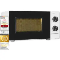 Exquisit Mikrowelle 20L, 700 Watt, 24,5cm Drehteller, 5 Leistungsstufen, Timer, Auftaufunktion, 2 Drehregler, MW950-070 weiss