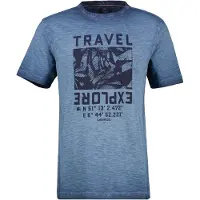 Lerros T-Shirt "Modisches Herren T-Shirt mit Brustprint", Herren, Gr. S, blau (classic navy), 100% Baumwolle, Rundhals, Shirts T-Shirt