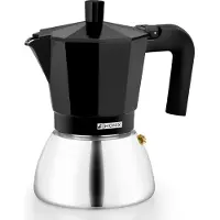 Monix M863009, Mokka-Kanne, 0,47 l, Schwarz, Aluminium, Edelstahl, 9 Tassen, Aluminium