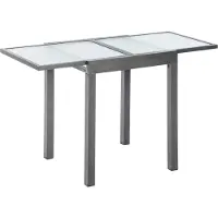 Merxx Balkontisch ausziehbar 65/130 x 65 cm - Aluminiumgestell Graphit mit matter Glasplatte