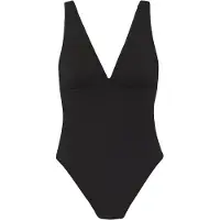 Copenhagen Studios Badeanzug "Nela", Damen, Gr. 44, Cup C/D, schwarz, Rippware, Recycling-Polyamid, strukturiert, unifarben, Badeanzüge Badeanzug, mit modischer Trägerlösung am Rücken