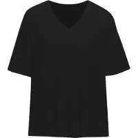 LASCANA Pyjamaoberteil , Damen, Gr. 40/42, schwarz, Single Jersey, Obermaterial: 62% Polyester, 33% Viskose, 5% Elasthan, unifarben, Basic, bequem, V-Ausschnitt, Shirts Pyjamaoberteil, mit V-Ausschnitt