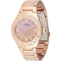 GUESS Quarzuhr "SANGRIA", gold (roségoldfarben, bunt), Armbanduhren, Damen, roségoldfarben, Quarzuhr, Armbanduhr, Damenuhr, Edelstahlarmband