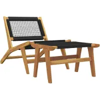 The Living Store Gartenstuhl mit Fußstütze Massivholz Teak und Polyester