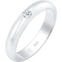 Elli DIAMONDS Verlobungsring "Ring Solitär Verlobung Diamant Weiß Brillantschliff (0.06 ct) 925 Sterling Silber" Gr. 56, silber, Fingerringe, Damen, 56, Silber 925 (Sterlingsilber), Verlobungsring