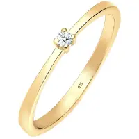 Elli DIAMONDS Verlobungsring "Ring Solitär Diamant Weiß (0.03 ct) 925 Sterling Silber" Gr. 54, gold, Fingerringe, Damen, 54, Silber 925 (Sterlingsilber), Verlobungsring