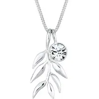 Elli Halskette Olivenblatt Zweig Kristalle Silber Elli Silber