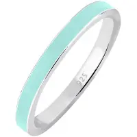 Elli Ring Stapelring Basic Emaille 925 Silber Elli Hellblau