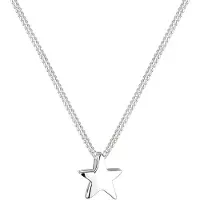 Elli Kette mit Anhänger "Halskette Stern Schlicht Basic 925 Silber" Gr. 45, silber, Halsketten, Damen, ohne Stein, Silber 925 (Sterlingsilber), Kette mit Anhänger