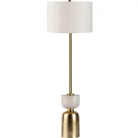 Kayoom Stehlampe "Stehlampe Cirus 225", gold (schwarz, gold), 1, H: 127cm, 1 Stk., Leuchten, Sockel in Material-Mix aus Marmor und Eisen, mit Stoffschirm, Stehlampe