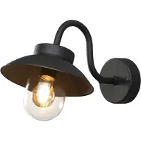 Konstsmide Außenwandleuchte Vega Mini, Breite 22 cm, schwarz
