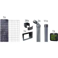 Alberts 693589 Fix-Clip Pro Gartenzaun, Höhe 102 cm, Länge 25 m, Zaun-Komplettset zum Einbetonieren, anthrazit