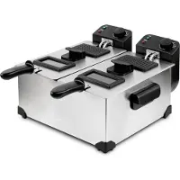 Koenig DFX600 Fritteuse / Edelstahl / Doppelbecken 3L / herausnehmbare spülmaschinenfeste Körbe