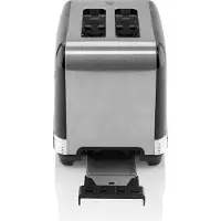 Eta Toaster STORIO ETA916690020, 980 W, Retrostill (schwarz) 2 Schlitze für 2 Scheiben, 7 Stufen, Brötchenaufsatz, Auftaufunktion oder STOP-Funktion