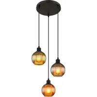 Globo Lighting Hängeleuchte Metall schwarz matt, 3x E27