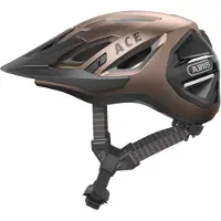 ABUS Stadthelm Urban-I 3.0 ACE - sportlicher Fahrradhelm mit LED-Rücklicht, verlängertem Schirm und Magnetverschluss - für Damen und Herren - Braun Metallic, Größe L (56-61 cm)