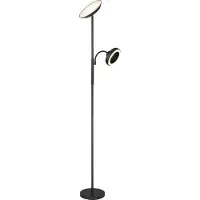 Globo LIGHTING LED Deckenfluter "DAVYD", schwarz (schwarz matt), 1 Stk., Leuchten, Stehleuchte, Stehlampe, Leselicht mit Ventilator, Wohnzimmer, LED Deckenfluter
