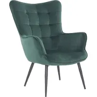 ByLiving Sessel Uta / Samtstoff dunkelgrün / Gestell schwarz pulverbeschichtet / Relaxsessel /Armlehnen-Sessel / B 72, H 97, T 80 cm