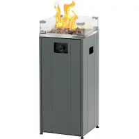 Buschbeck Loungefeuer 'Malta', grau, Edelstahl, ca. 38 x 38 x H91 cm
