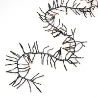 Konstsmide Micro LED Büschellichterkette Cluster, mit 8 Funktionen, Steuergerät und Memoryfunktion, 1536 bernsteinfarbene Dioden, 36V Außentrafo, schwarzes Kabel - 3865-800