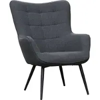 ByLiving Sessel "Uta", grau (dunkelgrau), B:60cm H:97cm T:80cm, 100% Polyester, Sessel, Sessel, wahlweise mit oder ohne Hocker, in Cord, Samt oder Webstoff