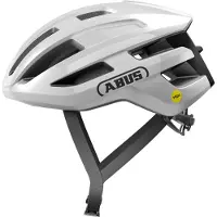 ABUS Rennradhelm PowerDome MIPS - leichter Fahrradhelm mit cleverem Belüftungssystem und Aufprallschutz - Italy - für Damen und Herren - Weiß Glänzend, Größe L (57-61 cm)