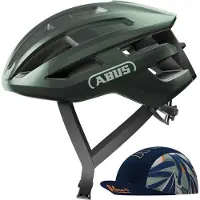 ABUS Rennradhelm PowerDome ACE - mit Race Cap - leichter Fahrradhelm mit cleverem Belüftungssystem - Italy - für Damen und Herren - Grün, Größe S (51-55 cm)