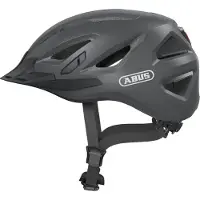 ABUS Stadthelm Urban-I 3.0 MIPS - Fahrradhelm mit Aufprallschutz, Rücklicht, chirm und Magnetverschluss - für Damen und Herren - Titan Matt, Größe S (51-55 cm)