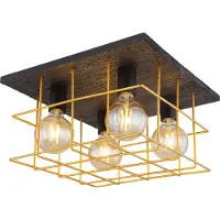 Globo Lighting Lighting Deckenleuchte Metall schwarz, 4x E27