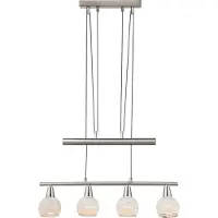 Globo Pendellampe Elliott, Länge 60 cm, nickel matt, Metall/Glas