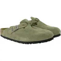 Birkenstock Boston Geflochtene Elegant Pin Wildleder Ledersandalen in Taupe – 7 UK - 40 EU - 9/9.5F -7/7.5M US / Taupe