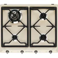 Smeg Victoria SR964PGH Einbau-Gaskochfeld, 60 cm, 4 Brenner, cremefarben