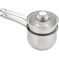Kitchencraft Clearview Porringer Kasserolle inkl. Deckel, Edelstahl, 16 cm Durchmesser, Induktionsherd-geeignet