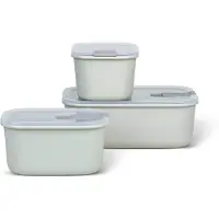 Mepal Easyclip Frischhaltedose, 3-teiliges Set, Ideale Aufbewahrungsdose für Lebensmittel wie Salate, Nudeln, Snacks und mehr, Farbe: nordic white