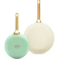 Greenpan Padova Reserve, Frittierset, Grün, Gelb, Aluminium, Keramik, Gold, 20 cm