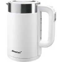 Steba Wasserkocher WK 11 BIANCO, 1,7 l, 2200 W, Edelstahl, Weiß, Kunststoff, Edelstahl, Regelbare Temperatur, Wasserstandsanzeige
