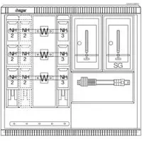 Hager ZAW102BF9 Wandler- und Messschrank, universN, bis 250 A, TN-C Netz, 1005 x 1110 x 315 mm