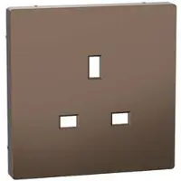Merten MTN2120-6052 Zentralplatte für British-Standard Steckdosen-Einsatz, Moccametallic, System Design MTN21206052