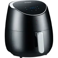 Severin Friteuse ohne Öl FR2445, 5L Kapazität, 8 Programme, 2000W, Heißluftfritteuse, Schwarz/Edelstahl gebürstet