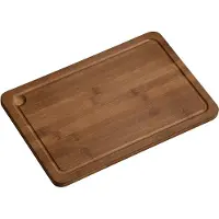 Kesper Schneidebrett dunkler Bambus, mit Saftrille, Praktisches Servierbrett aus besonders messerschonendem Bambusholz, 1 Schneidebrett, Maße (B x L x H): 25 x 38 x 1,6 cm